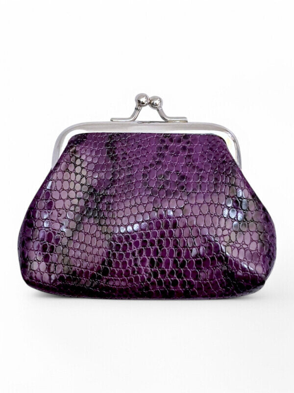 PURSE - Purple - SNAKE SKIN - ±7.5×9.5×2 Cm