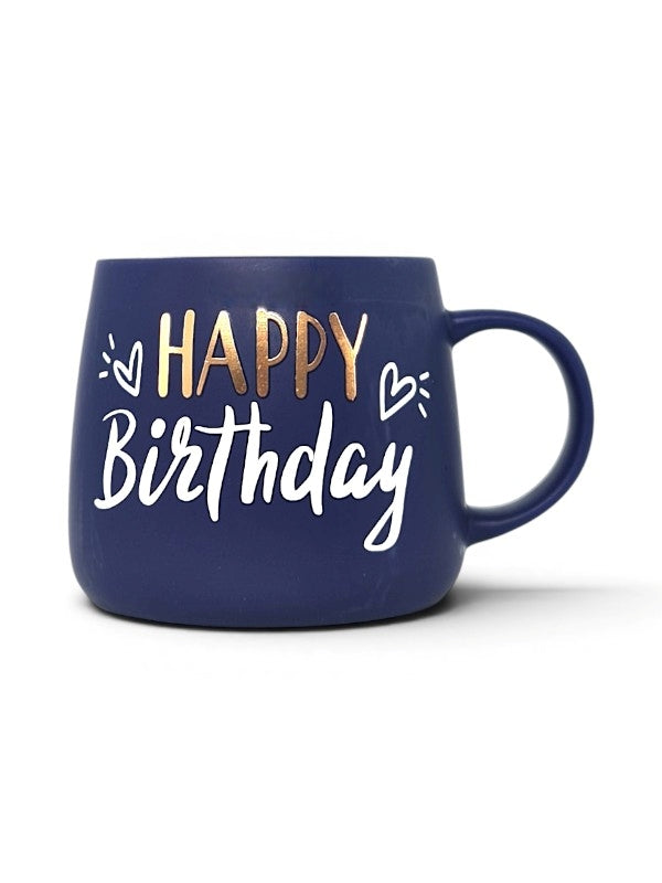 Ceramic MUG - HAPPY Birthday - BLUE - Height 88 Mm