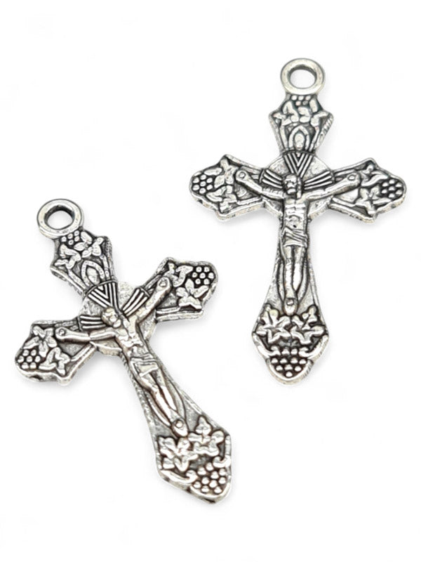 Metal Charm - Cross ±33×17 mm ±50-Piece (image On 1 Side Only)