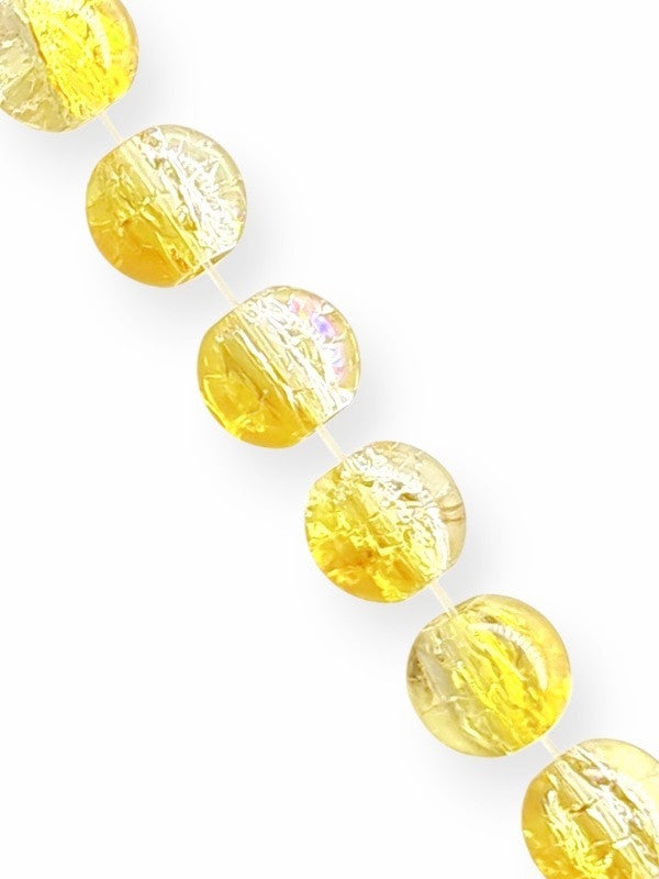Glass Beads - Sparkle, Two Toned, Light Yellow, 6 mm, ±140-Piece