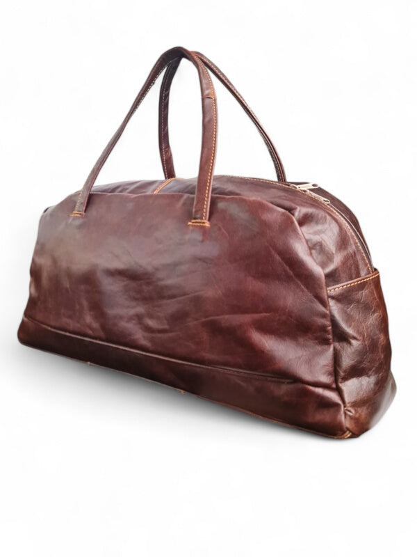 Leather Doctor's Bag/luggage BAG - DARK BROWN - ±50×18×20 Cm