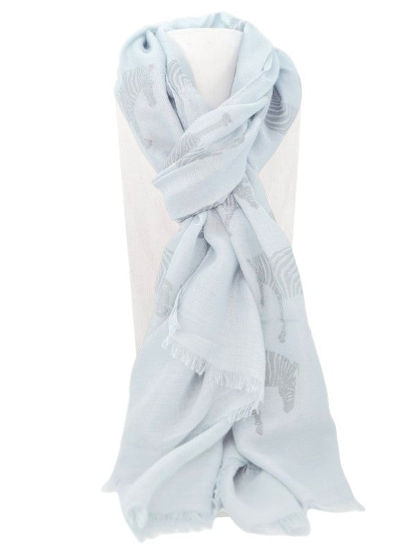 Scarf - Zebras, Grey, ±188×70 cm