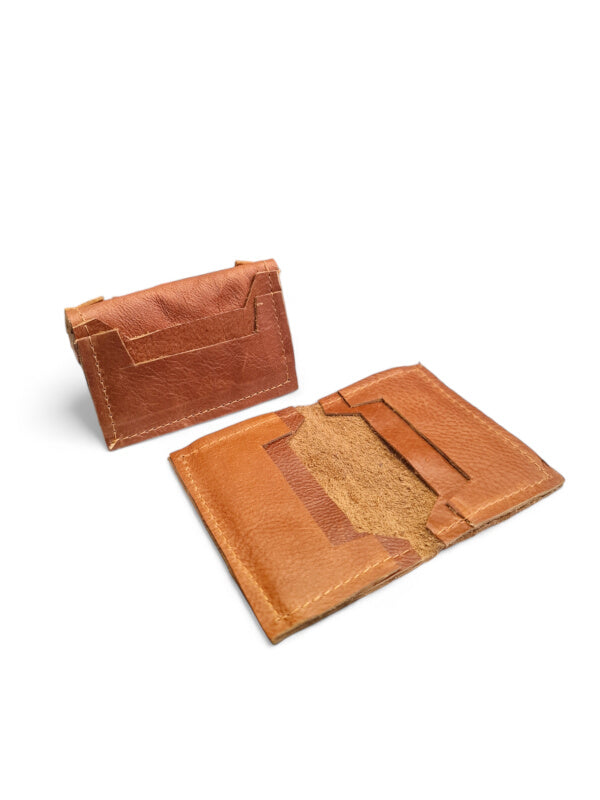 Leather CARD Holder - CAN HOLD UP TO 8 CARDS - TAN - ±10×15 Cm