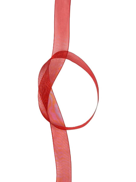 Organza Ribbon - 9 mm Deep Red