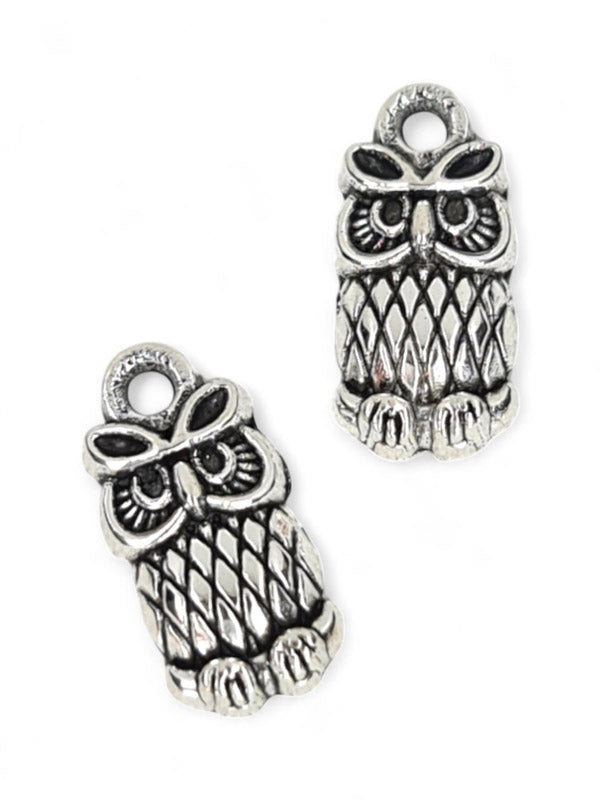 Metal Charm - Owl ±14×7 mm ±100-Piece (image On 1 Side Only)