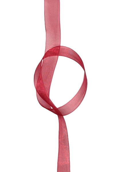 Organza Ribbon - 9 mm Maroon