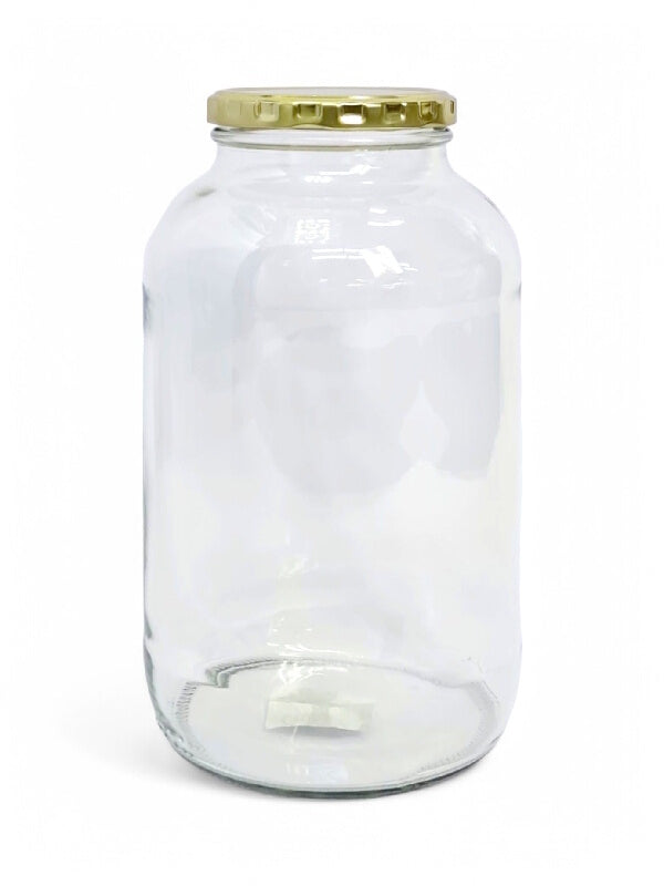 Glass Jar - Metal Gold Lid, ±210×120 mm