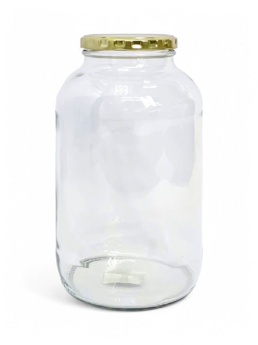 Glass Jar - Metal Gold Lid, ±210×120 mm