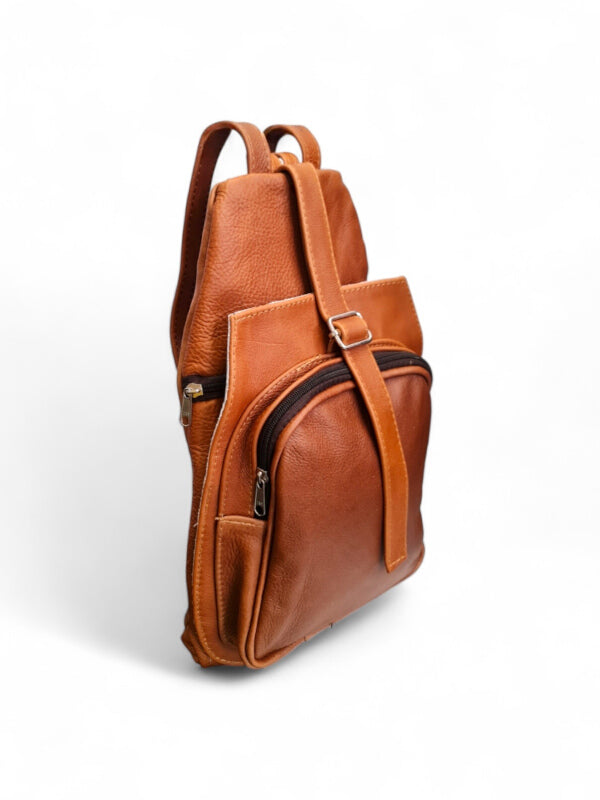 Leather Backpack - TAN - ±37×26 Cm