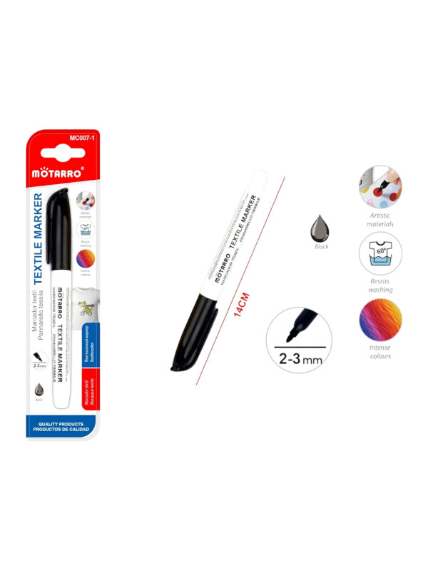 Motarro Textile Marker - Black, 2 - 3 mm