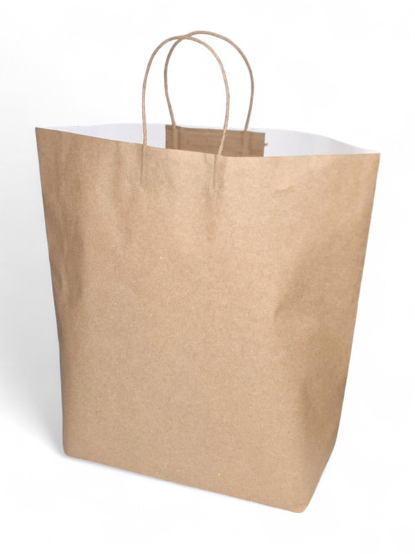 Paper Shopper Bag With Twisted Handle - Natural ±37×38×11 cm