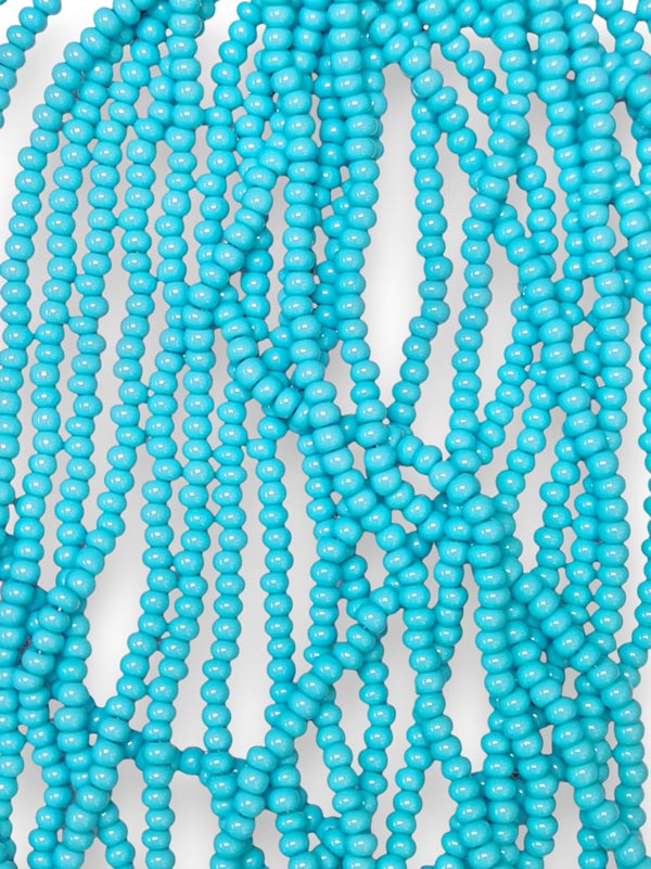 Glass Czech Beads On String - Turquoise, Size 8/0, 1/4kgm