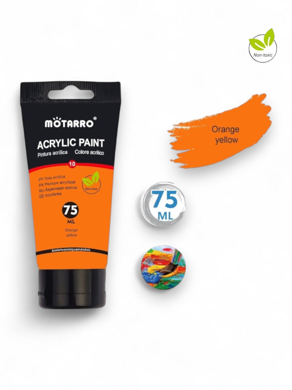 Motarro Acrylic Paint - Orange Yellow, 75 ml