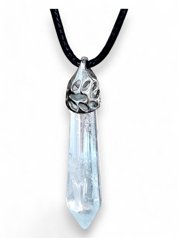 Earth Stone Beads - Hexagon Drop, Crystal