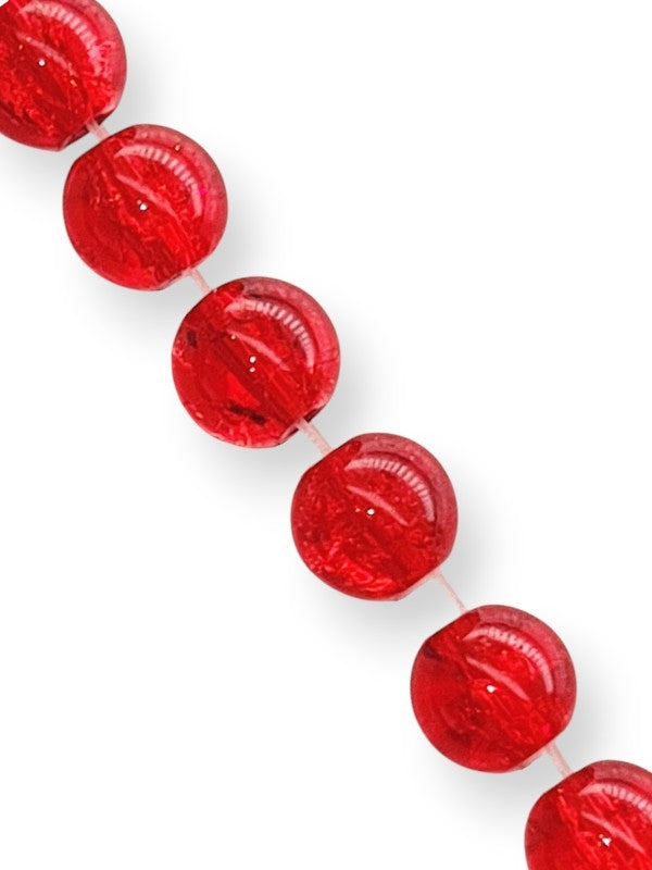 Glass Beads - Sparkle, Red, 6 mm, ±140-Piece