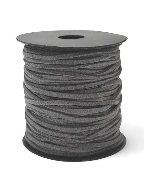 Faux Suede Cord - Medium Grey, 2.5 mm, ±45 m Reel