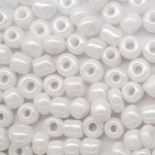 Seed Beads - Size 8/0, Opaque Lustre White