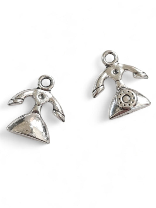 Metal Charm - Telephone ±14×12 mm ±50-Piece