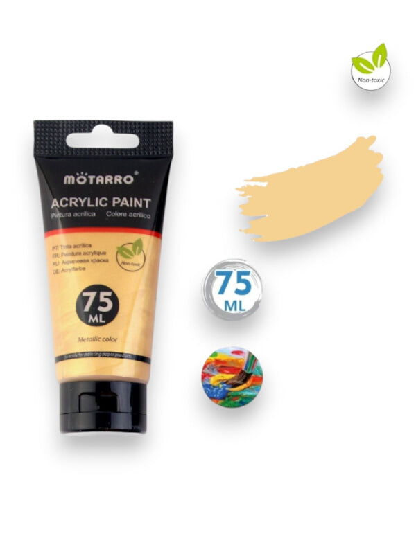 Motarro Acrylic Paint - Metallic, Gold, 75 ml