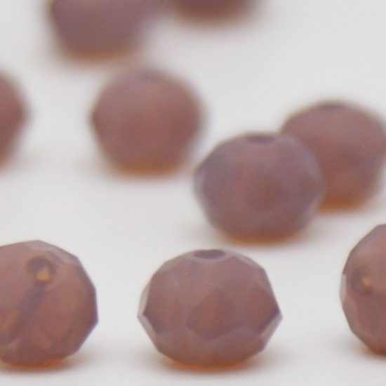 Glass Crystal Rondelle Semi - Transparent Faceted 3x4 mm (hole 1.0 mm)