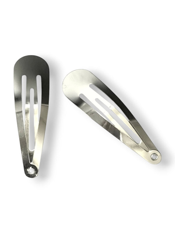 Hair Clips - Silver, 5 cm 10-Piece
