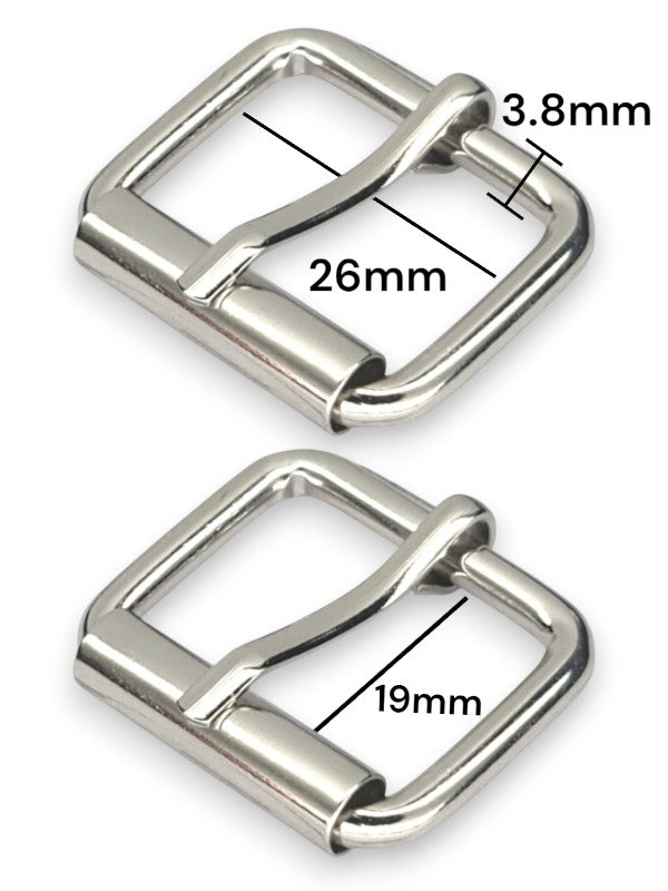 Buckle - Silver, Inside: Width 26 mm, Height 19 mm, Thickness 3.8 mm, ±10-Piece