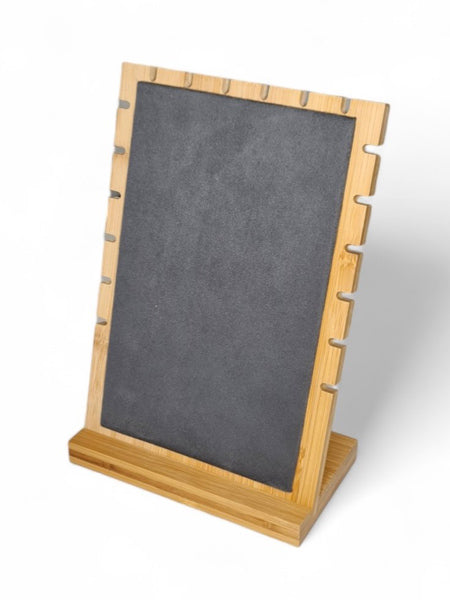 Jewellery Display Stand Wood - Velvet Grey