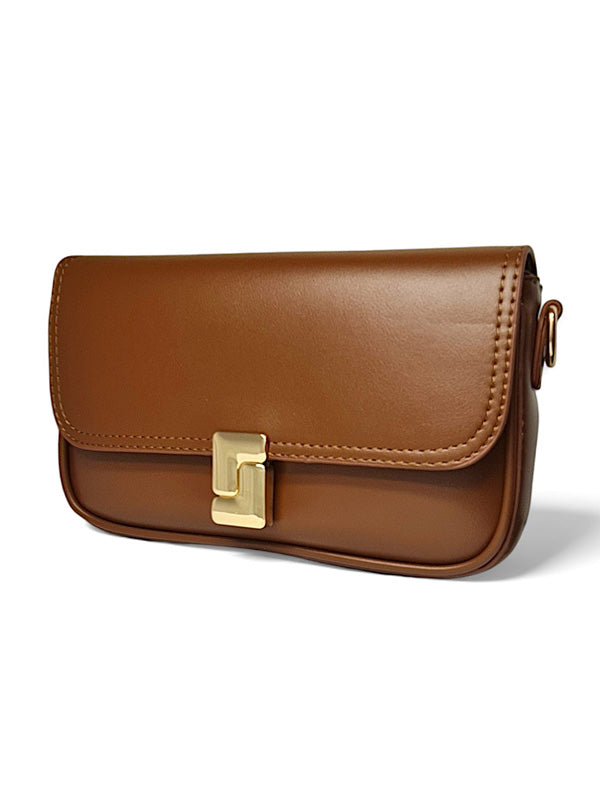 Ladies Bag - Brown, Strap Included, ±14×24 cm