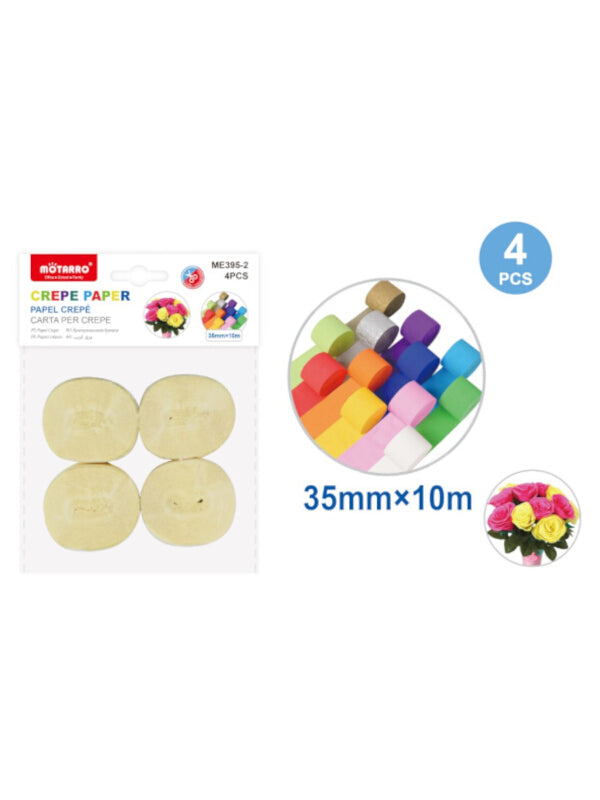 Motarro Crepe Paper - Cream, 35x10 mm, 4-Piece