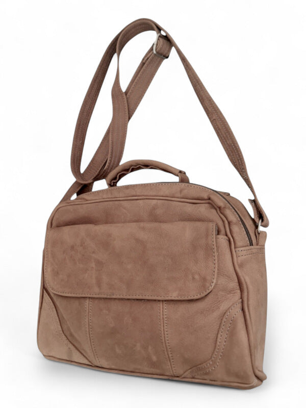 Leather BAG - LIGHT BROWN - ±21×27.5×11 Cm