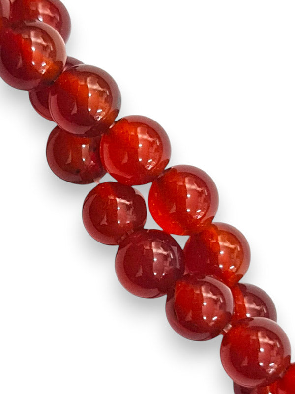 Semi - Precious Stone Beads - Carnelian, 6 mm, ±65-Piece