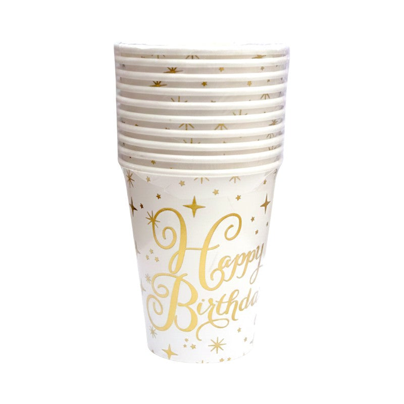 PARTY CUPS - HAPPY Birthday - Gold