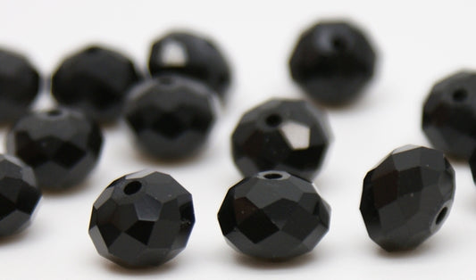 Glass Crystal Rondelle Transparent Faceted 3x4 mm (hole 1.0 mm)