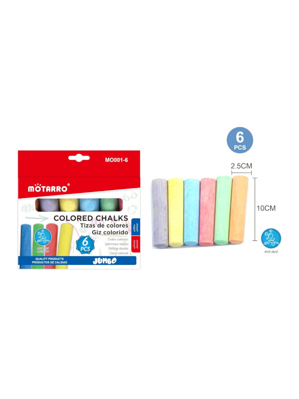 Motarro Jumbo Colour Chalk - 10 cm, 6-Piece