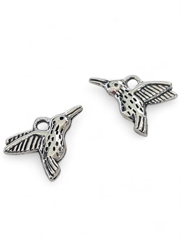 Metal Charm - Bird ±13×17 mm ±50-Piece (image On 2 Sides)