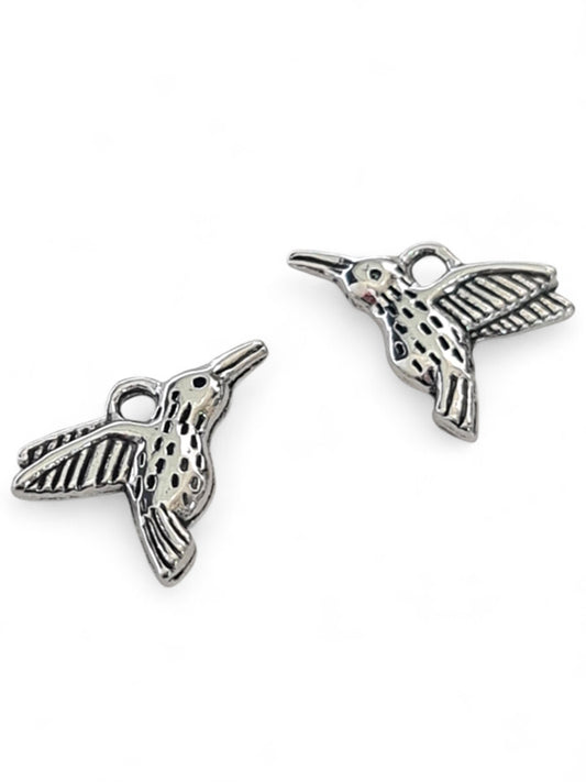 Metal Charm - Bird ±13×17 mm ±50-Piece (image On 2 Sides)