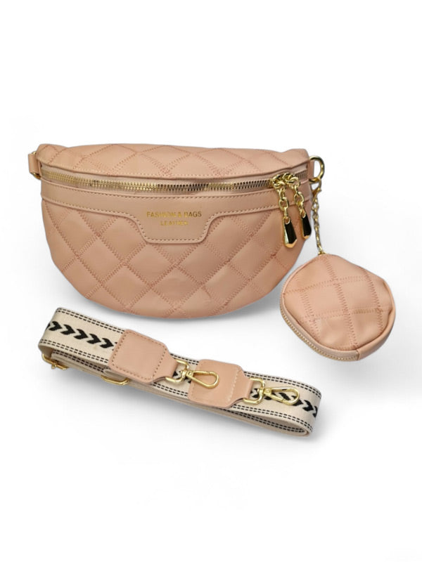 Ladies Moon Bag - Beige ±15×24×8 cm