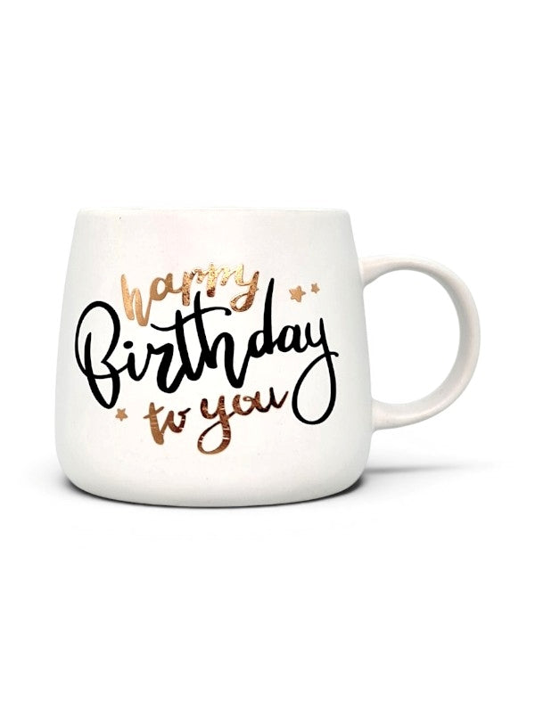 Ceramic MUG - HAPPY Birthday TO YOU - WHITE - Height 88 Mm