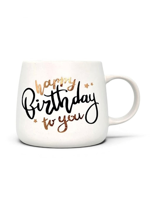 Ceramic MUG - HAPPY Birthday TO YOU - WHITE - Height 88 Mm