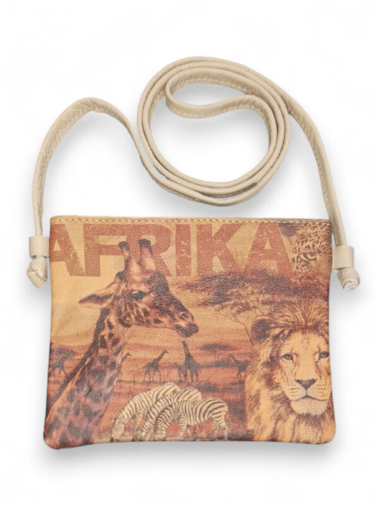 Leather SLING BAG - Animals - ±16×19×1 Cm