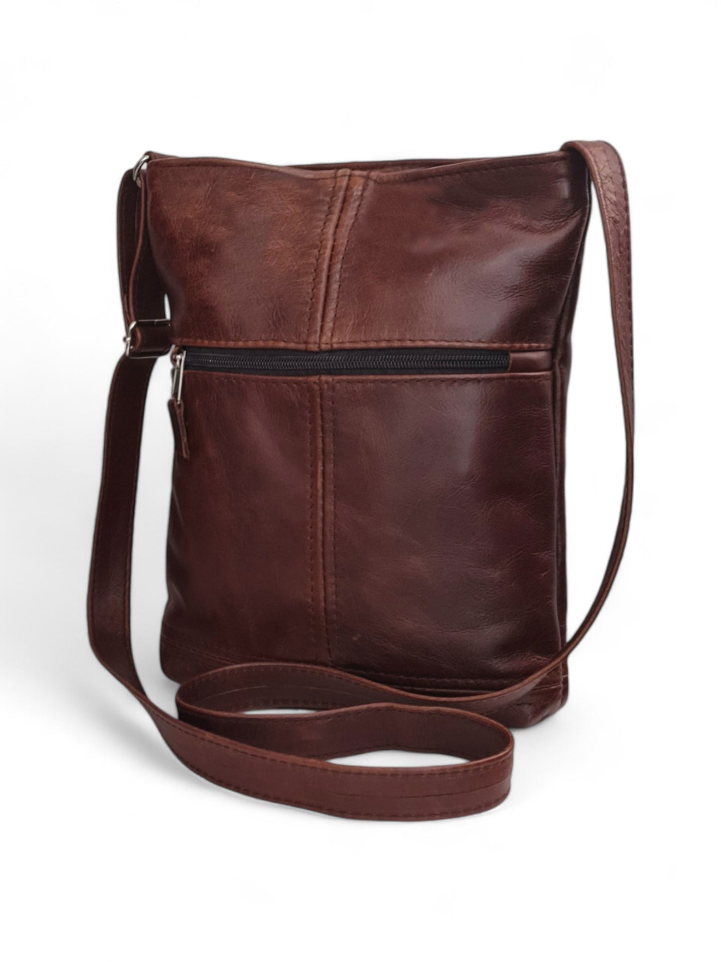 Leather SLING BAG - EXTRA LARGE - BROWN ±28×20×6 Cm