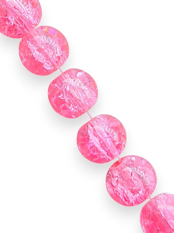 Glass Beads - Sparkle, Pink, 6 mm, ±140-Piece