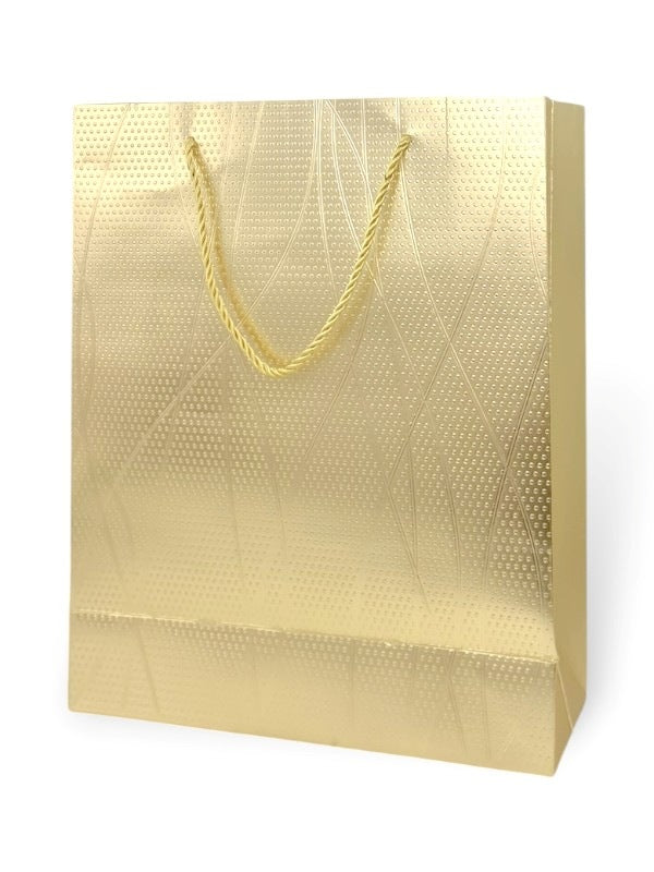 GIFTBAG PLAIN with DOTS 26*32*10 cm - Gold