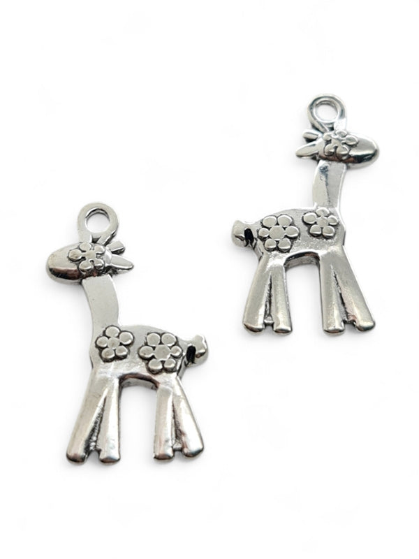 Metal Charm - Giraffe ±35×21 mm ±20-Piece (image On 2 Sides)