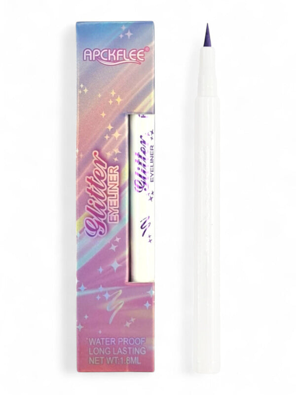 Apckflee - Glitter Eyeliner, Waterproof And Long Lasting, Purple, 1.8 ml