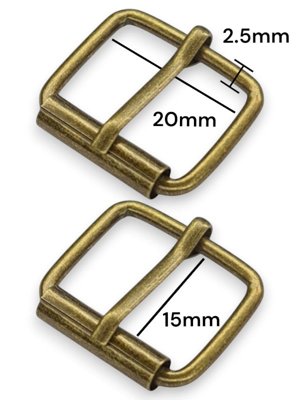 Buckle - Antique Brass, Inside: Width 20 mm, Height 15 mm, Thickness 2.5 mm, ±50-Piece