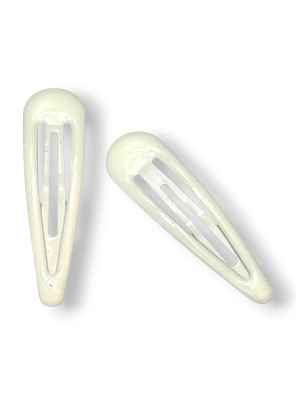 Hair Clips - White, 5 cm 10-Piece