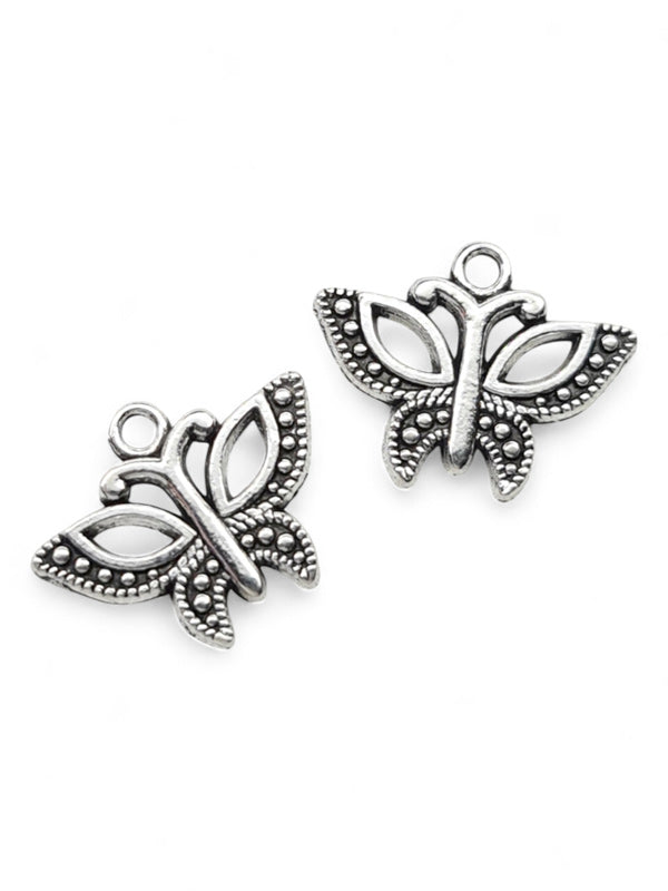 Metal Charm - Butterfly ±16×20 mm ±50-Piece (image On 1 Side Only)