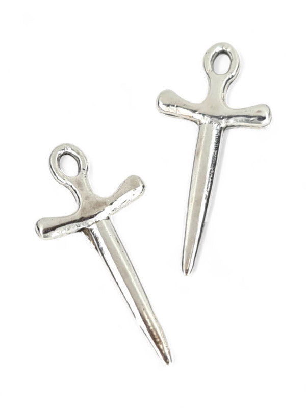 Metal Charm - Sword ±21×10 mm ±100-Piece (image On 2 Sides)