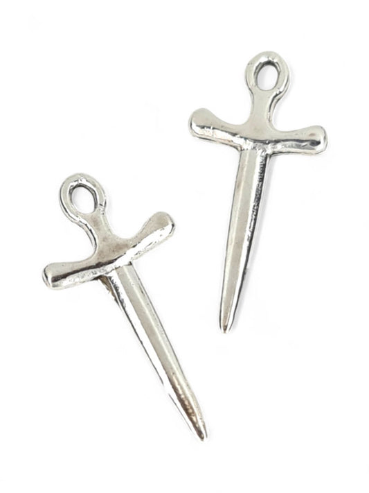 Metal Charm - Sword ±21×10 mm ±100-Piece (image On 2 Sides)